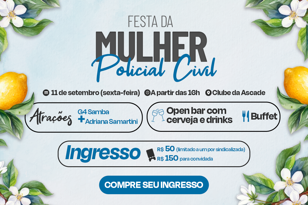 Banner Festa da Mulher Policial Civil 2026