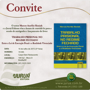 10.07.15 - Livro sobre trabalho prisional no regime fechado - Divulgacao