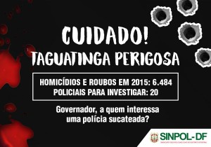 Sindicato mostra desequilíbrio entre crimes e policiais para investigar