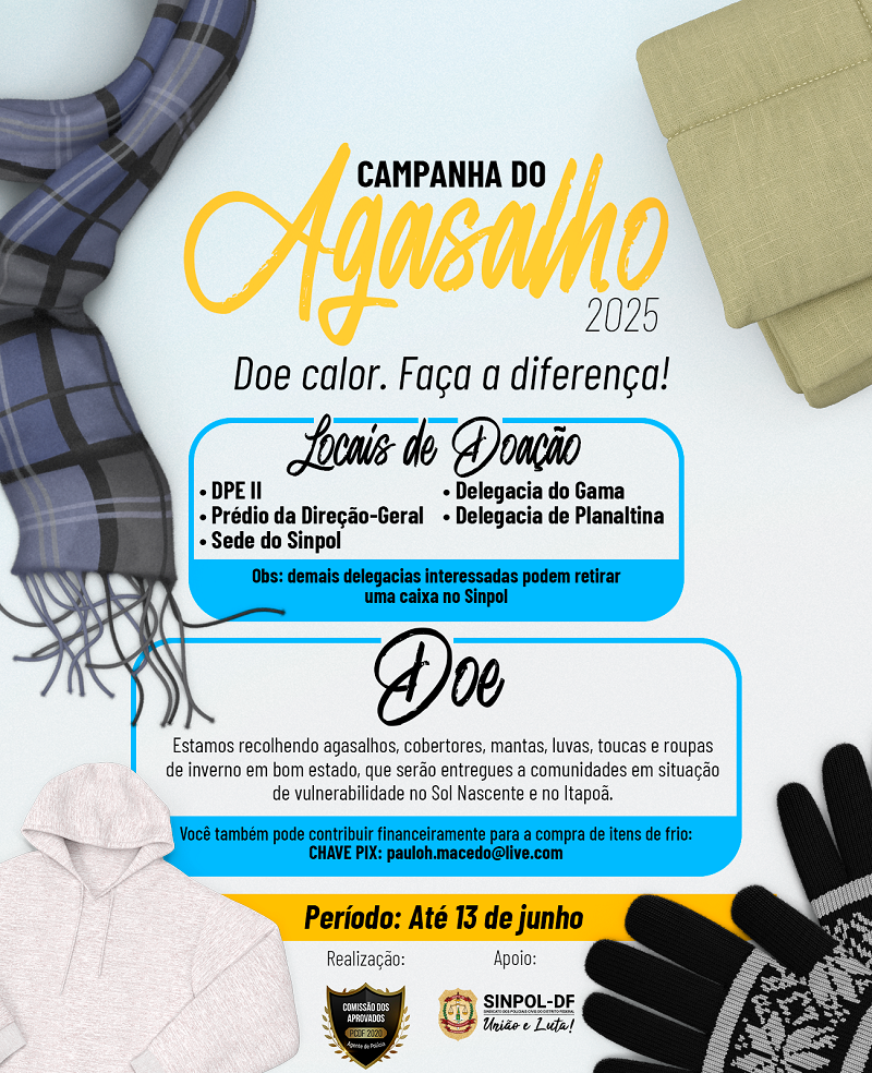 Contribua com roupas ou faça o seu PIX para ajudar na compra de itens de frio.