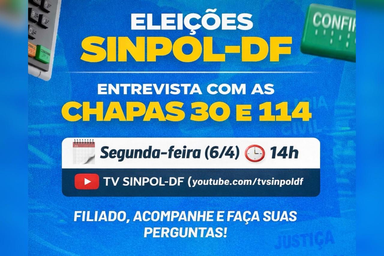 Link da live será disponibilizada aos filiados | Foto: Comunicação Sinpol-DF