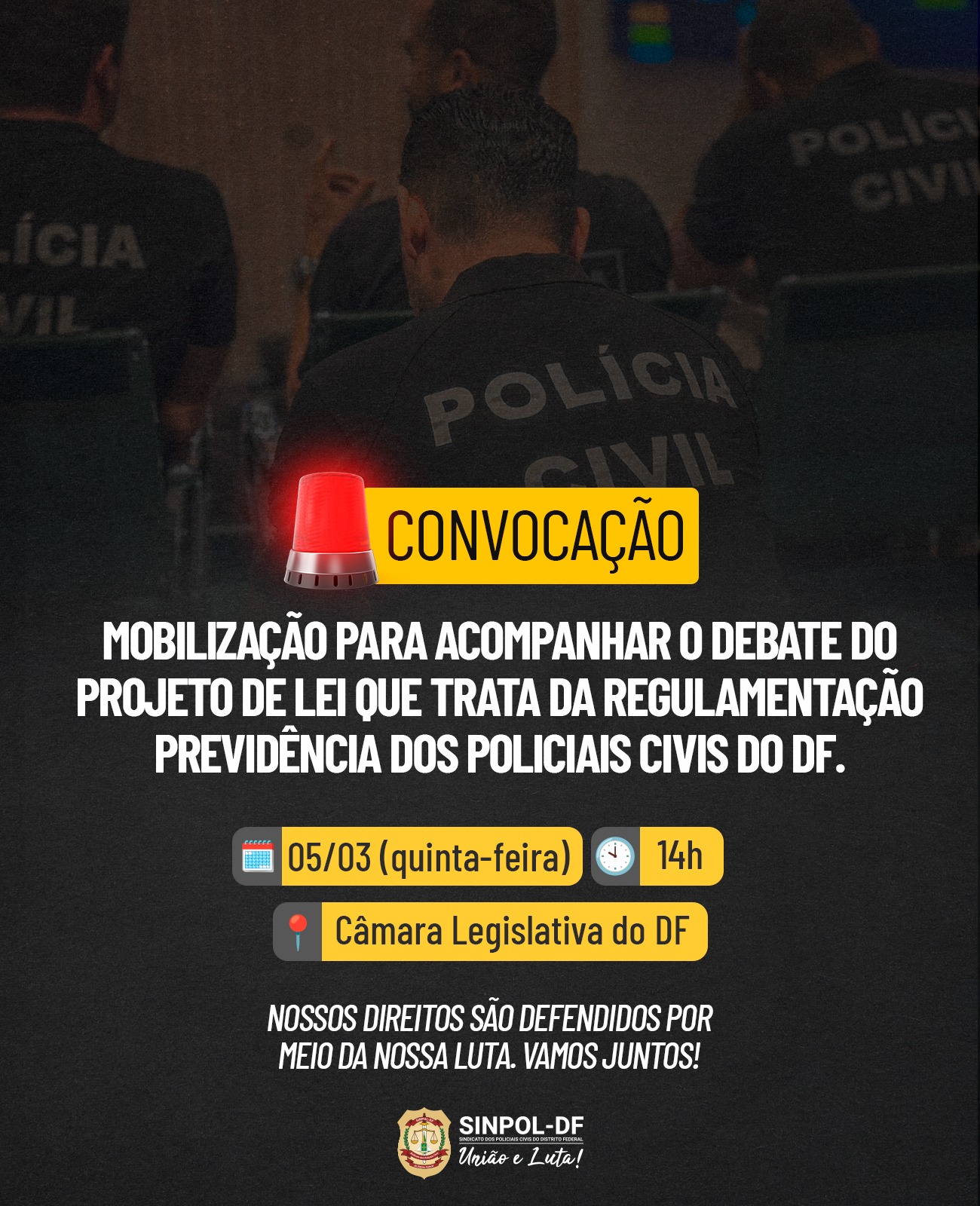 Vista a camisa preta da PCDF e participe! 