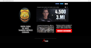 Hotsite contém vídeo que mostra a situação crítica vivida pelos policiais civis, além de um link para um abaixo-assinado